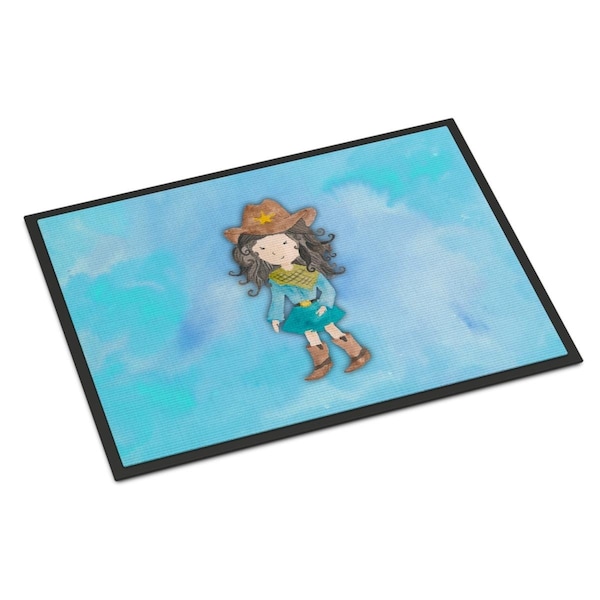 Carolines Treasures 18 x 27 in. Cowgirl Watercolor Indoor or Outdoor Mat BB7367MAT - main